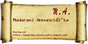 Madarasi Annunciáta névjegykártya
